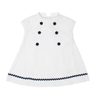 Isabel Dress in Classic White Seersucker - Henry Duvall
