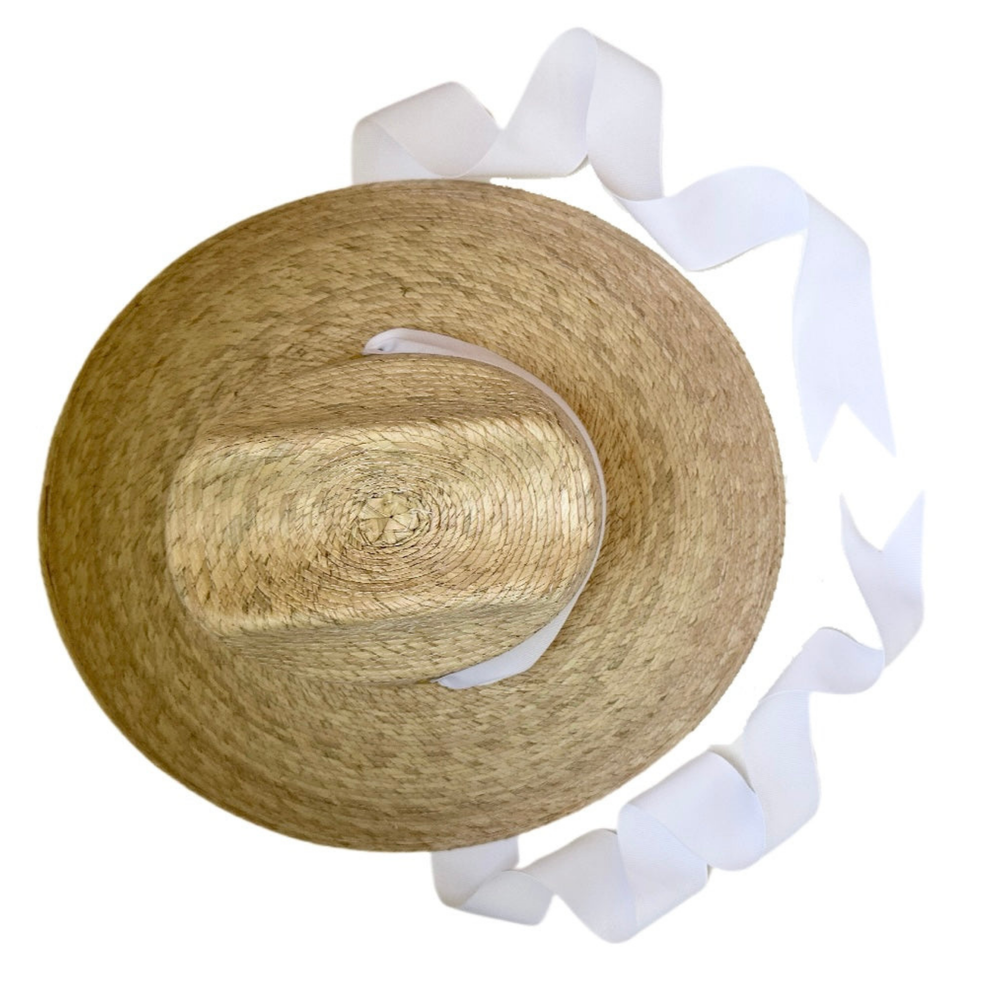 Hollyhock Sun Hat - White Long Grosgrain Ribbon - Henry Duvall