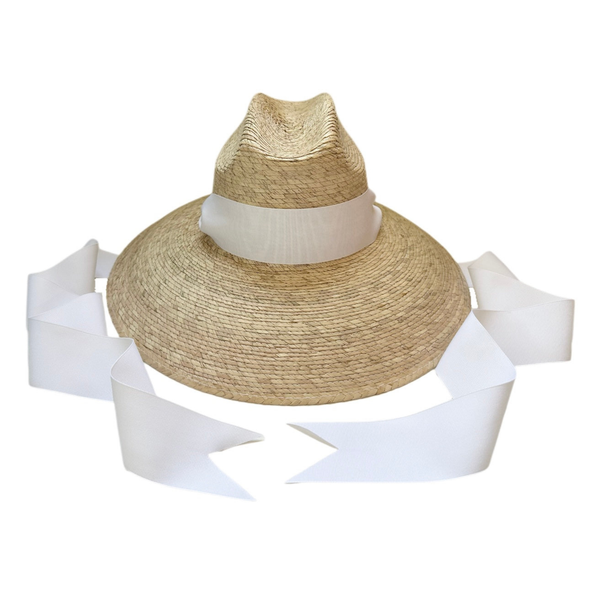 Hollyhock Sun Hat - White Long Grosgrain Ribbon - Henry Duvall