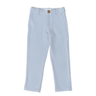 Henry Duvall Bradford Trousers for boys in blue gray herringbone, classic fall and winter pants with elastic back, heirloom-inspired English heritage style