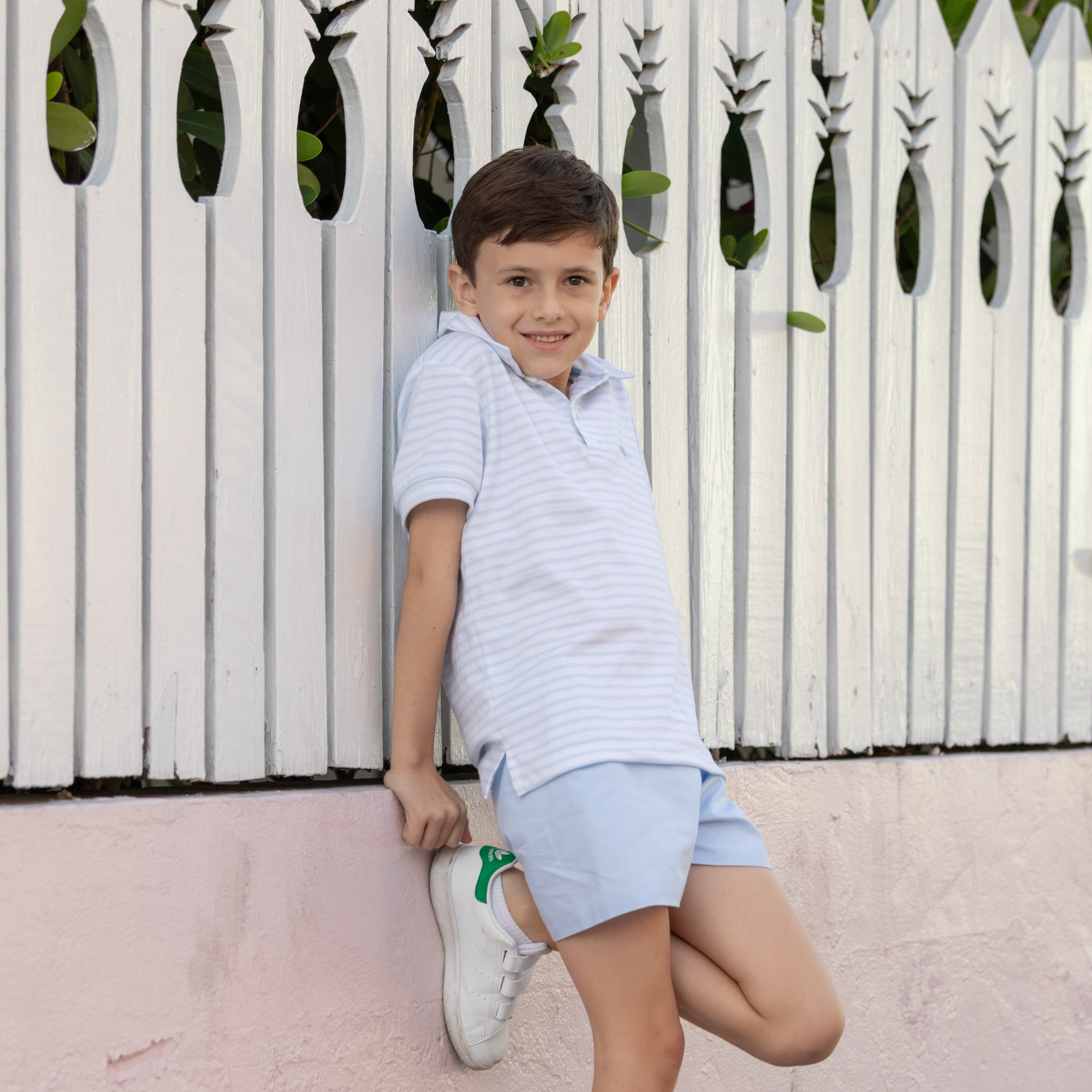 Henry Duvall classic white boys polo in soft cotton, timeless preppy wardrobe staple for school and dressier occasions