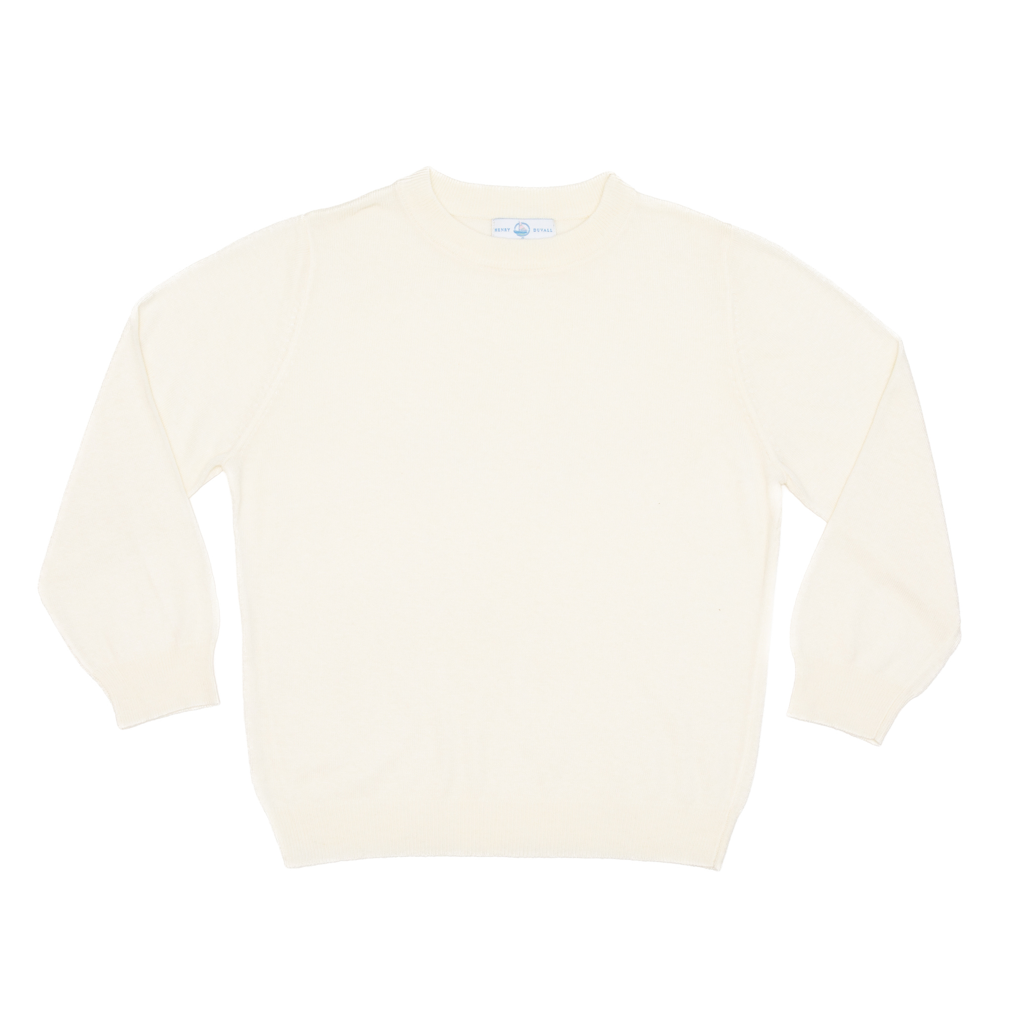 Henry Duvall boys ivory crewneck sweater, classic fall knitwear for school, holidays, and layering, cozy anti-pilling knit