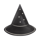 Witch Hat Bamboo Tray made from eco-friendly bamboo fiber, 14-inch pink Halloween serving tray shaped like a witch hat, food safe and dishwasher safe
