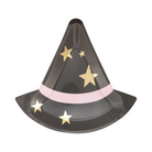 Witch’s Hat Shaped Plates, set of 8 Halloween paper plates in witch hat silhouette, perfect for festive snacks and girls Halloween parties