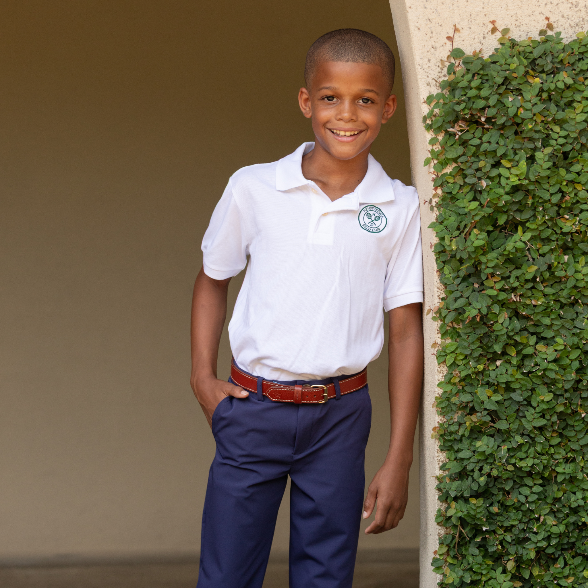Henry Duvall boys' navy and khaki dress pants, wrinkle-resistant performance trousers with flat front and elastic back, classic boys fall church and school pants