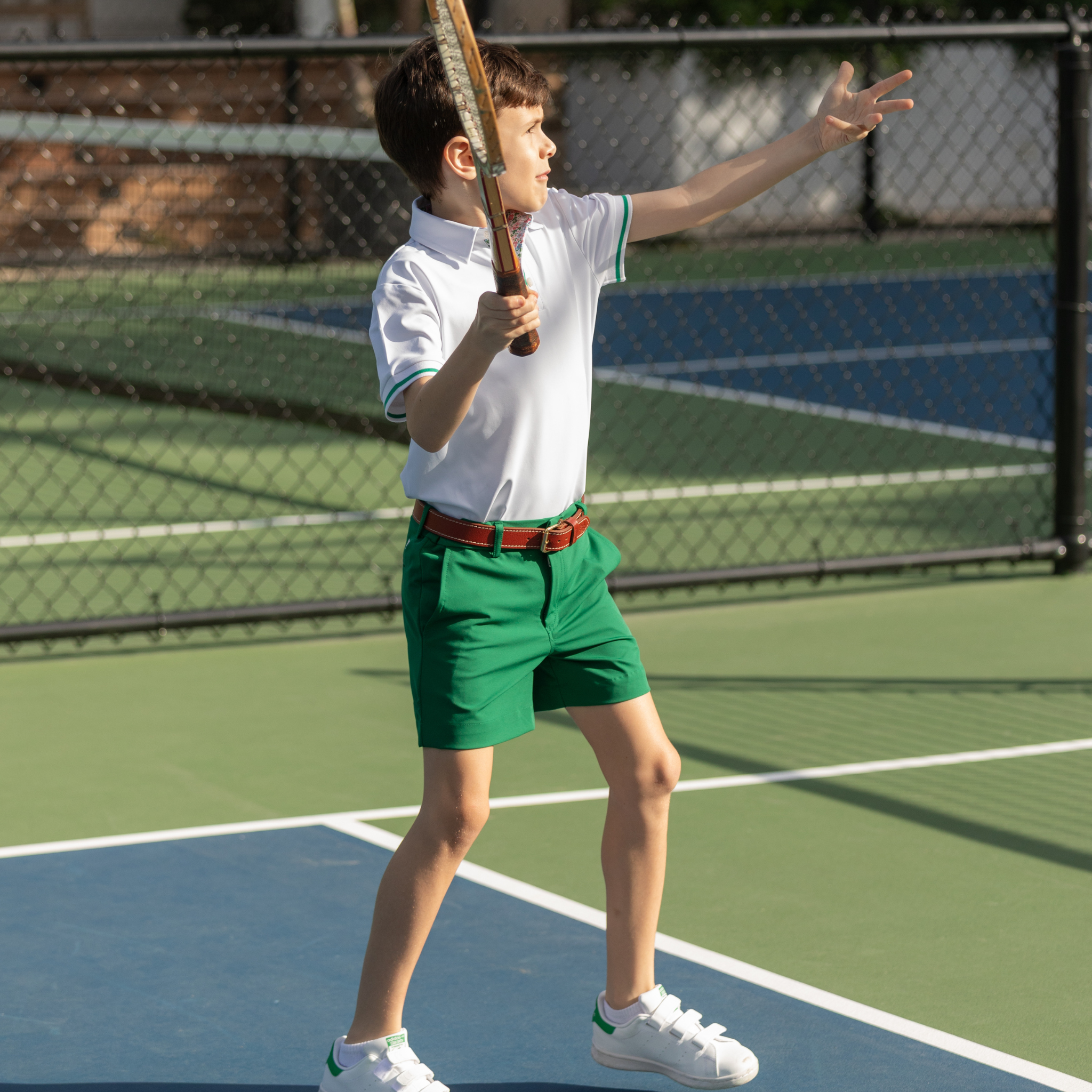 Henry Duvall boys performance shorts in lightweight stretch fabric, stain-resistant and wrinkle-resistant preppy shorts with adjustable waistband for everyday wear