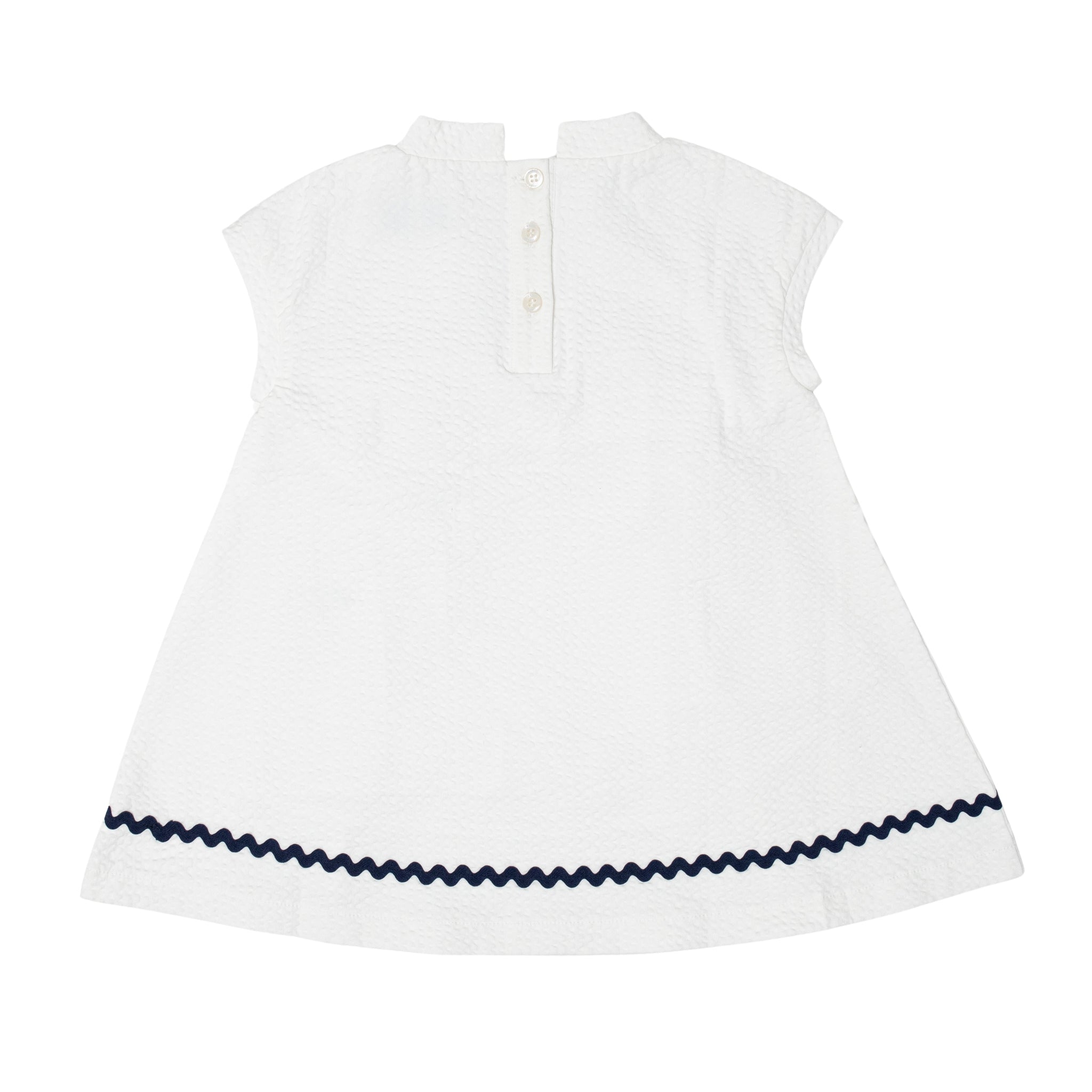 Isabel Dress in Classic White Seersucker - Henry Duvall