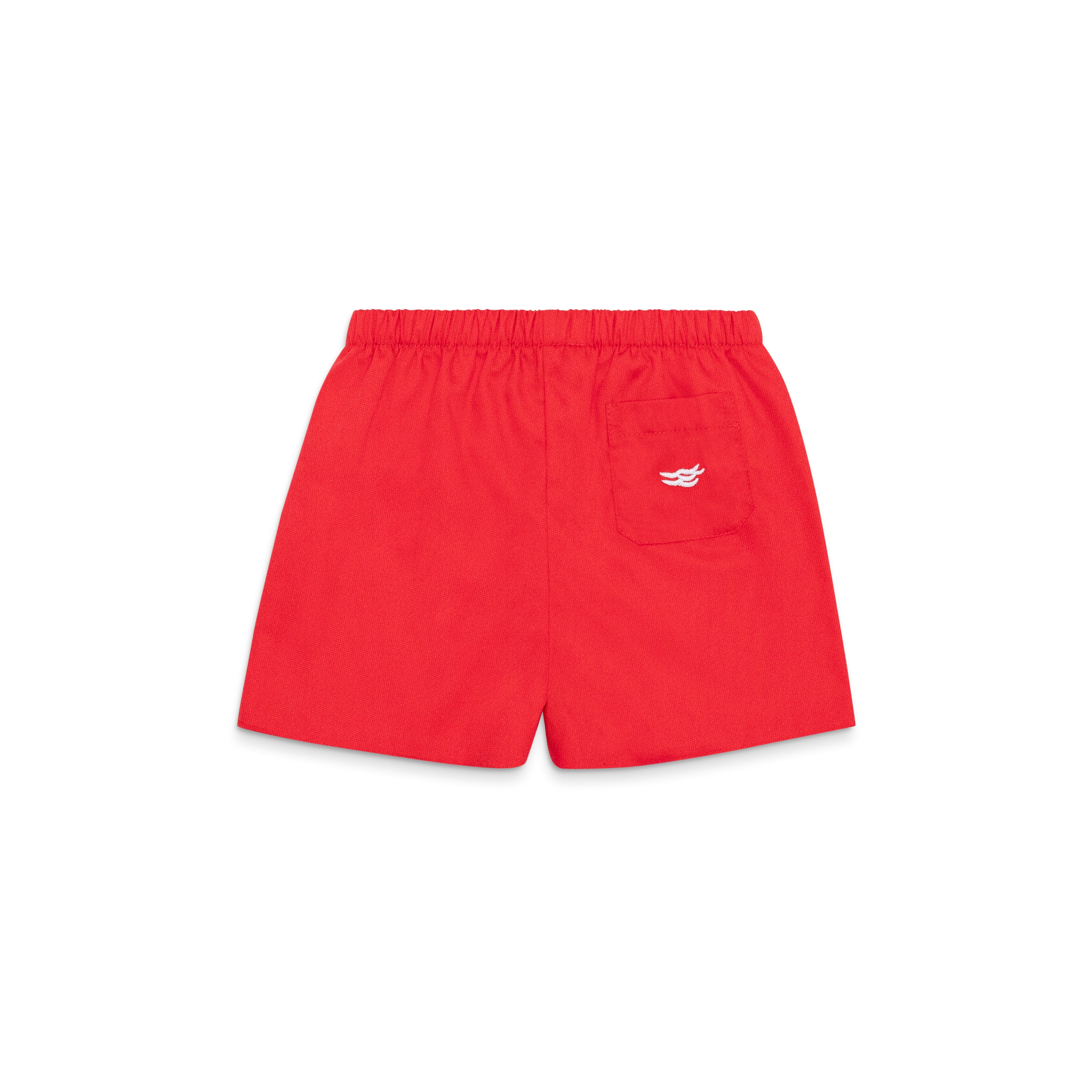Henry Duvall Liam Shorts in Rhode Island Red cotton pique, classic boys back-to-school shorts with elastic waist for first day of school photos and everyday fall wear.