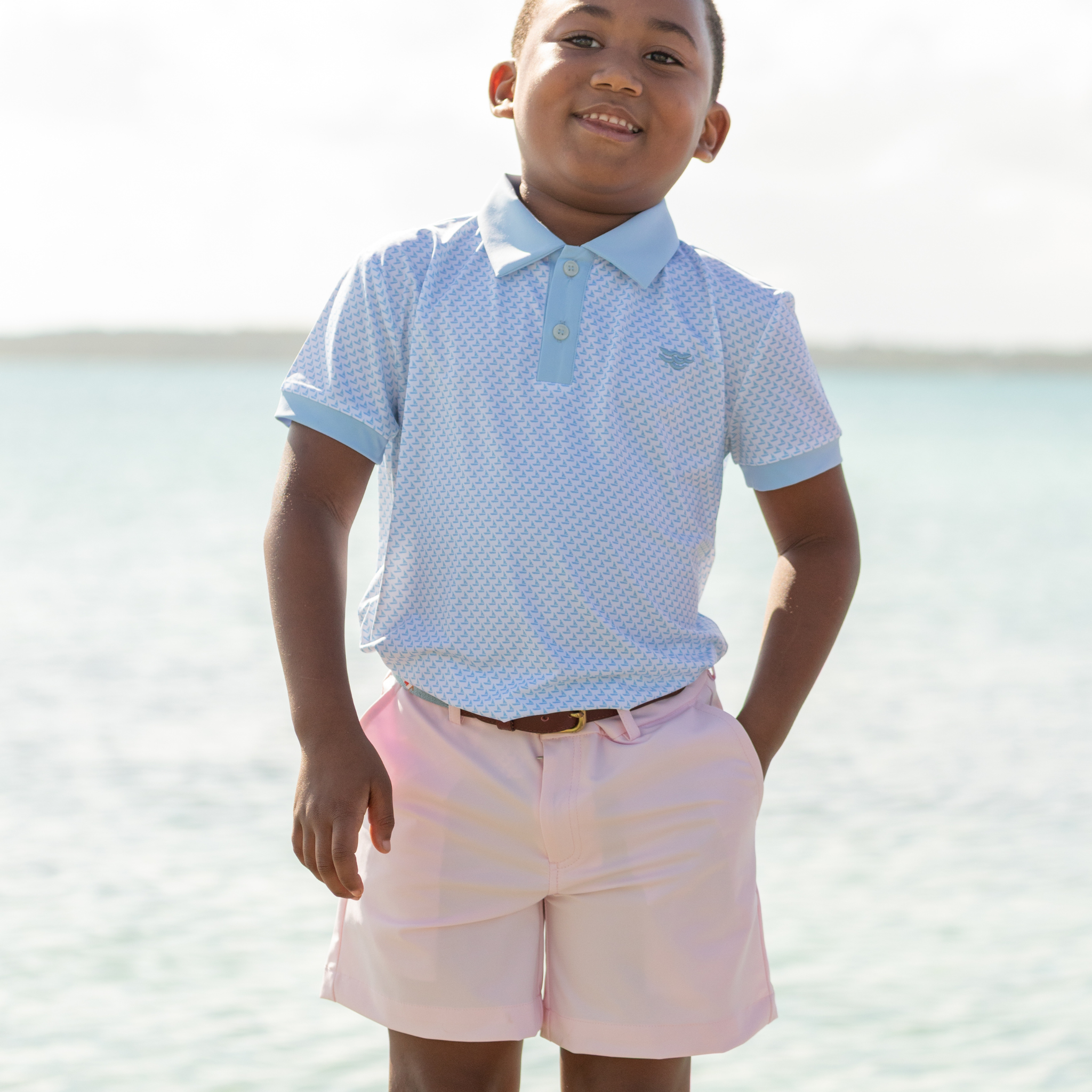 Henry Duvall boys performance shorts in lightweight stretch fabric, stain-resistant and wrinkle-resistant preppy shorts with adjustable waistband for everyday wear