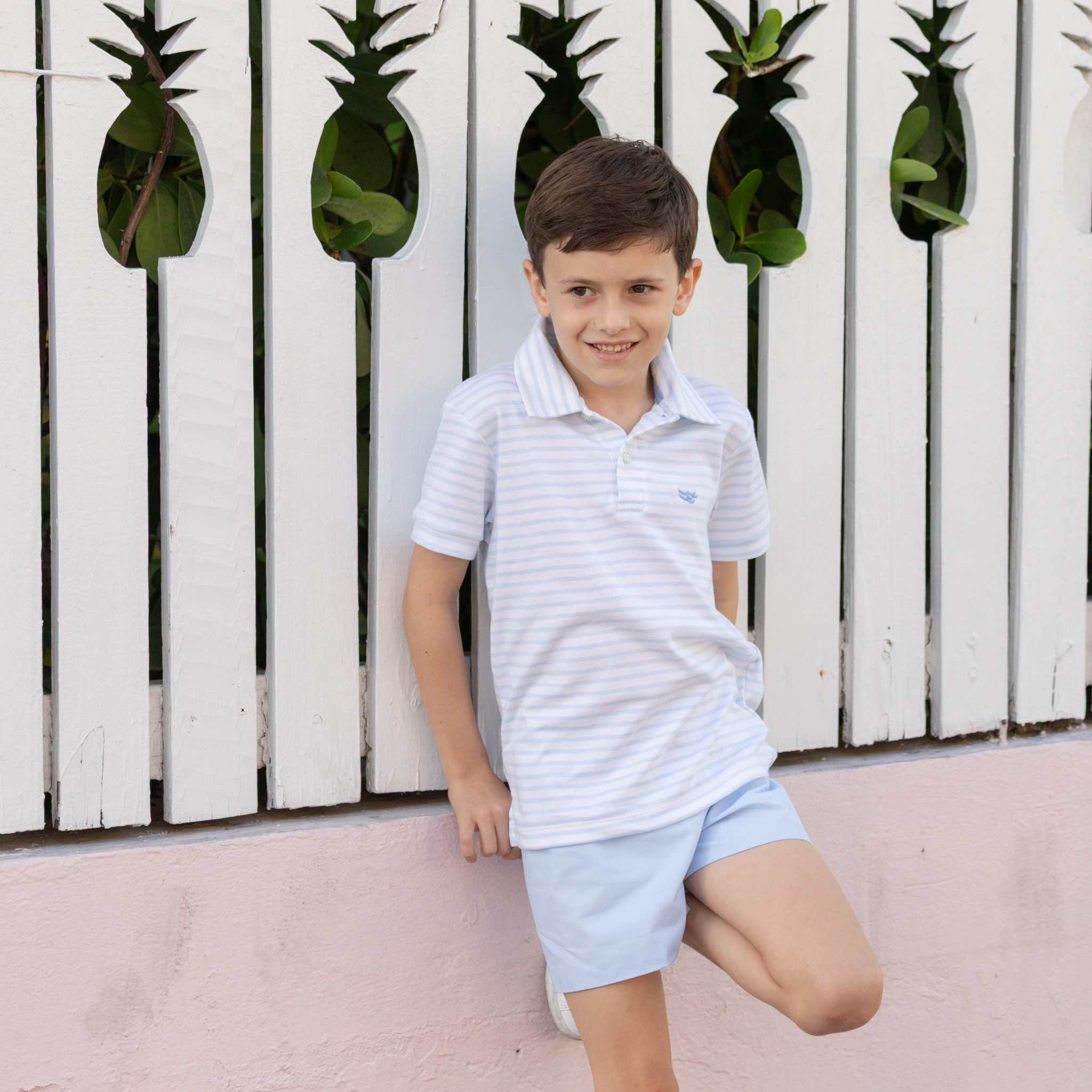 Henry Duvall classic white boys polo in soft cotton, timeless preppy wardrobe staple for school and dressier occasions