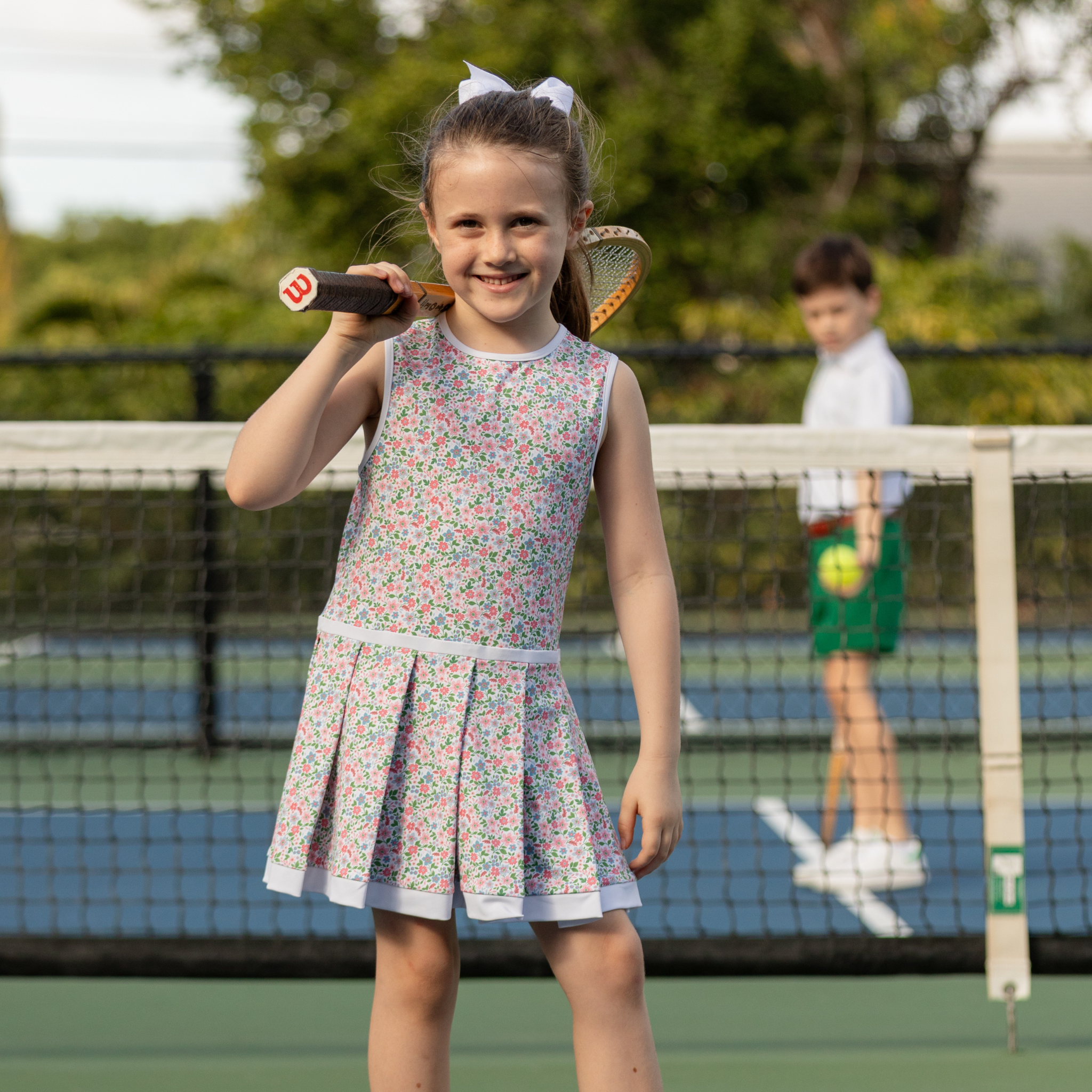 Henry Duvall Taft Tennis Dress for girls, classic preppy athletic dress with built-in shorts made from soft stretchy performance fabric for tennis and summer activities.