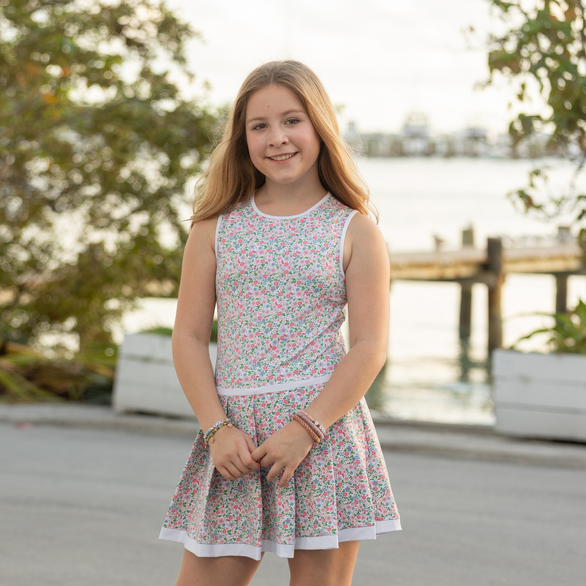 Henry Duvall Taft Tennis Dress for girls, classic preppy athletic dress with built-in shorts made from soft stretchy performance fabric for tennis and summer activities.