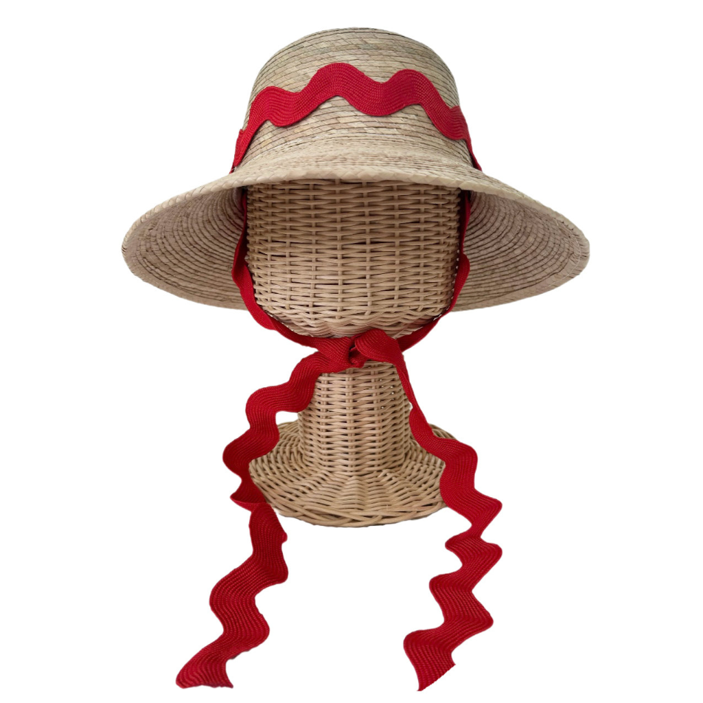 Palmetto Girl’s Hat in Red Ric-Rac Ribbon