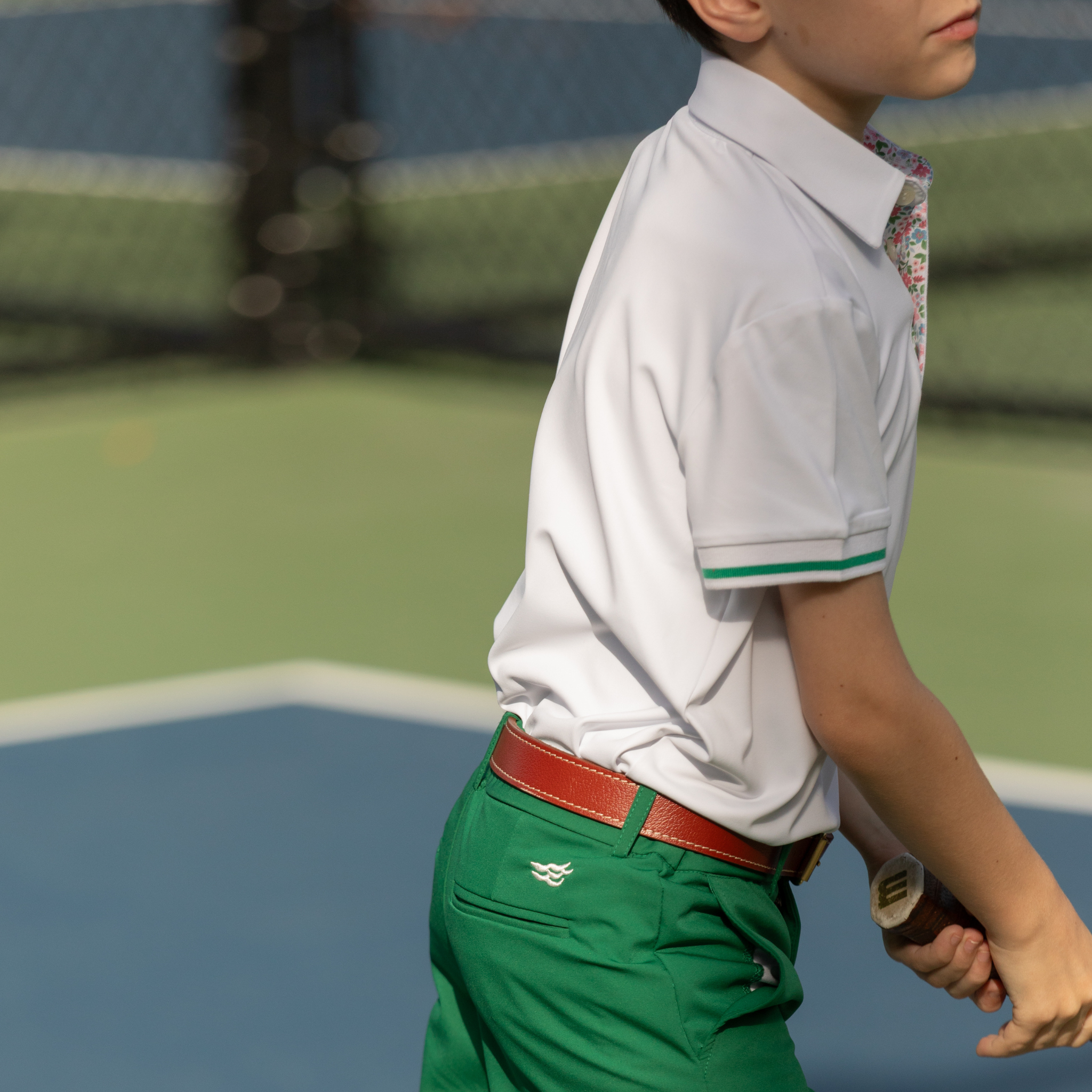 Henry Duvall Henley Polo for boys in lightweight performance fabric, wrinkle-resistant and stain-resistant classic preppy polo shirt for school and everyday wear.