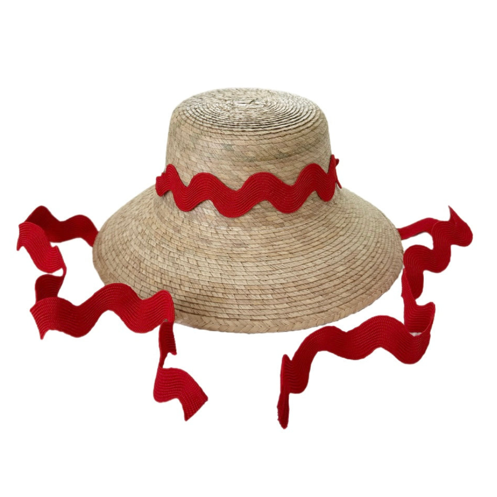 Palmetto Girl’s Hat in Red Ric-Rac Ribbon