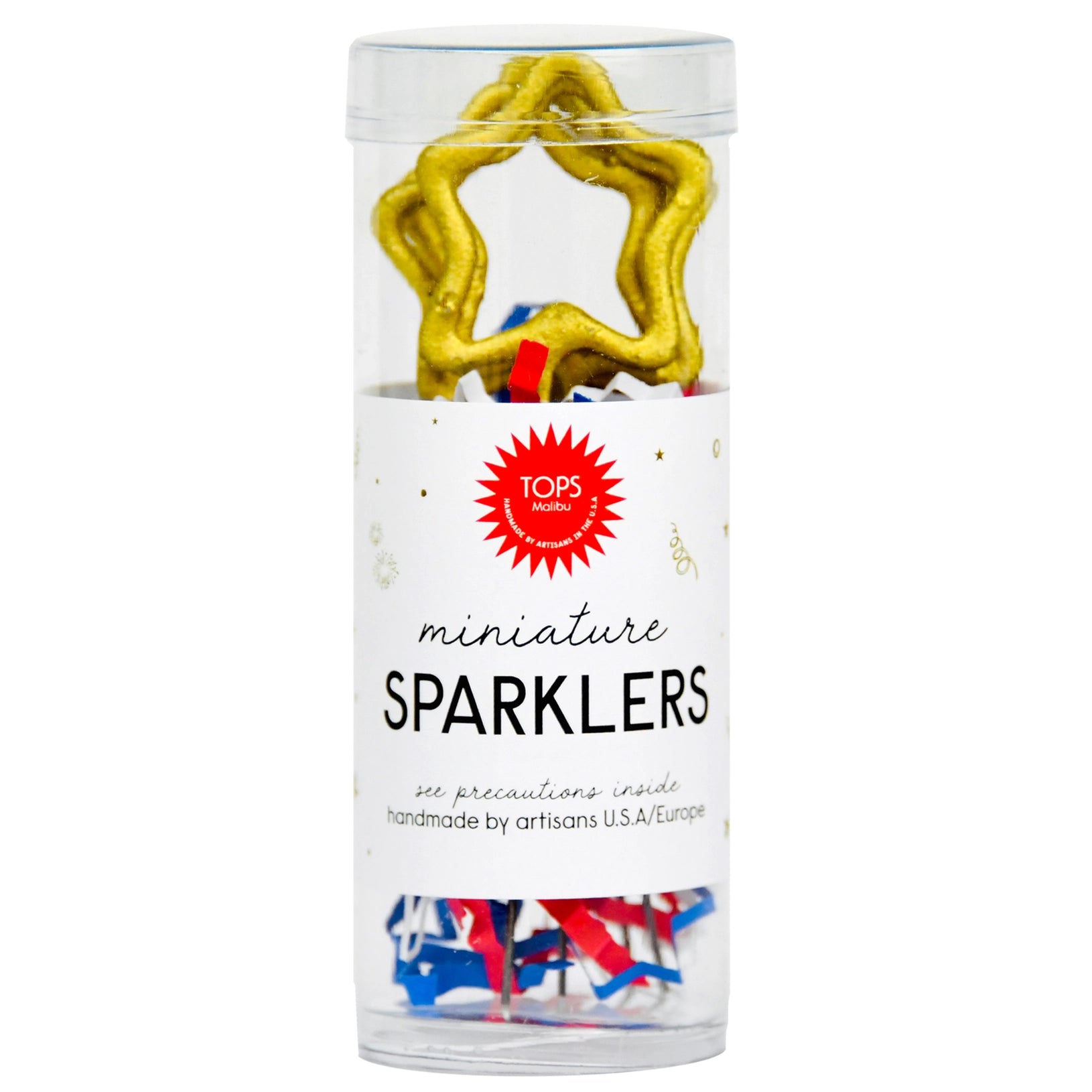 Mini 4" Gold Star Sparkler Wands - 4th of July - Tube of 4 - Henry Duvall