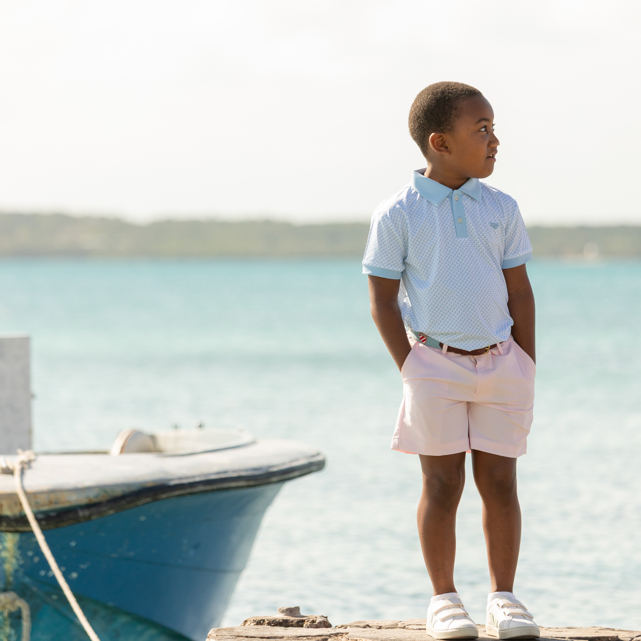 Henry Duvall Match Point Polo for boys in lightweight performance fabric, wrinkle-resistant and stain-resistant classic preppy polo shirt for school and everyday wear.