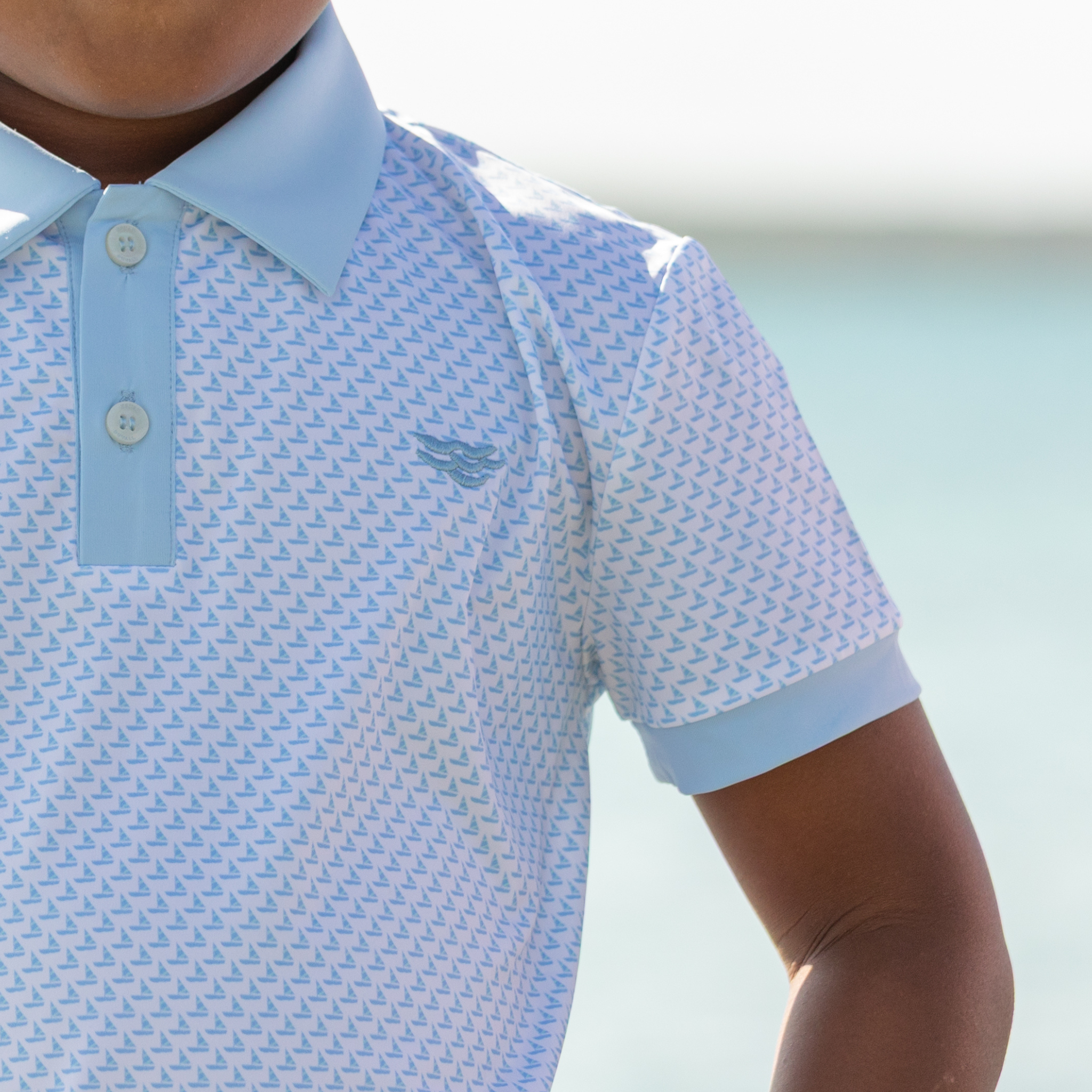 Henry Duvall Match Point Polo for boys in lightweight performance fabric, wrinkle-resistant and stain-resistant classic preppy polo shirt for school and everyday wear.