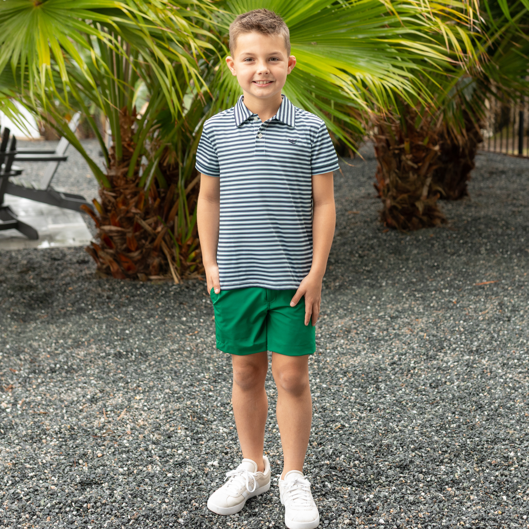 Henry Duvall Match Point Polo for boys in lightweight performance fabric, wrinkle-resistant and stain-resistant classic preppy polo shirt for school and everyday wear.