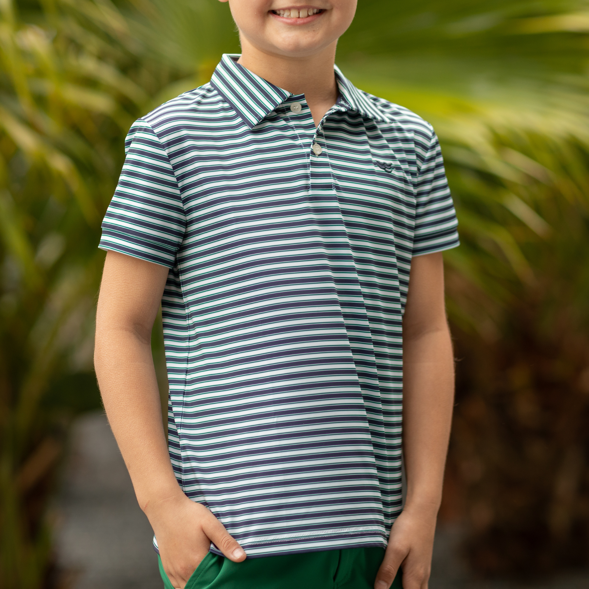 Henry Duvall Match Point Polo for boys in lightweight performance fabric, wrinkle-resistant and stain-resistant classic preppy polo shirt for school and everyday wear.
