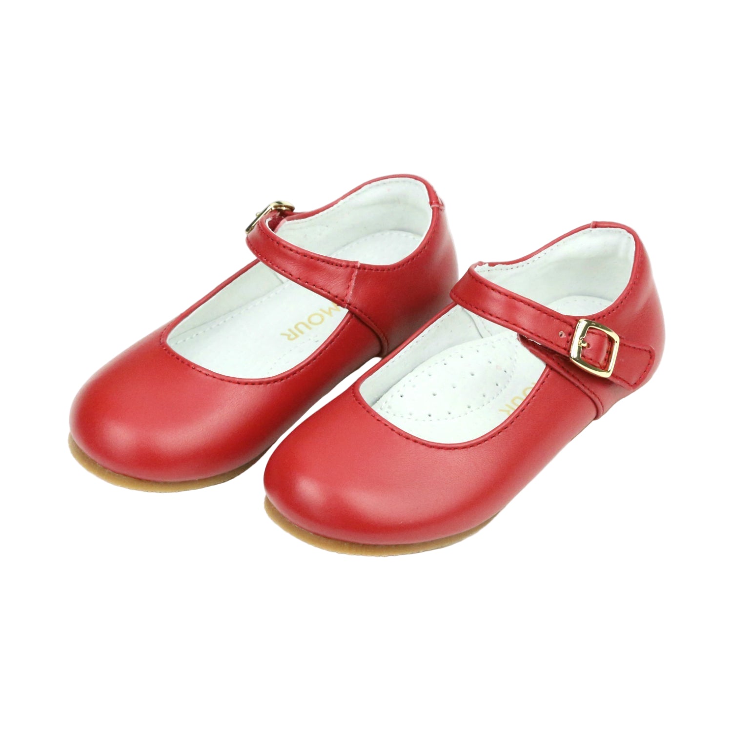 Classic girls red Mary Jane holiday shoes by L’Amour, timeless Christmas dress shoes for girls, perfect with tartan dresses and Henry Duvall holiday outfits