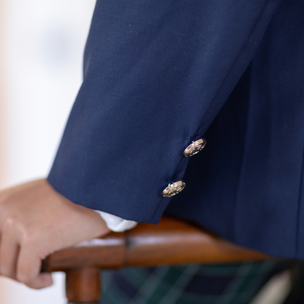 Henry Duvall classic navy boys blazer with gold HD buttons, a timeless tailored blazer for polished, preppy dressing.