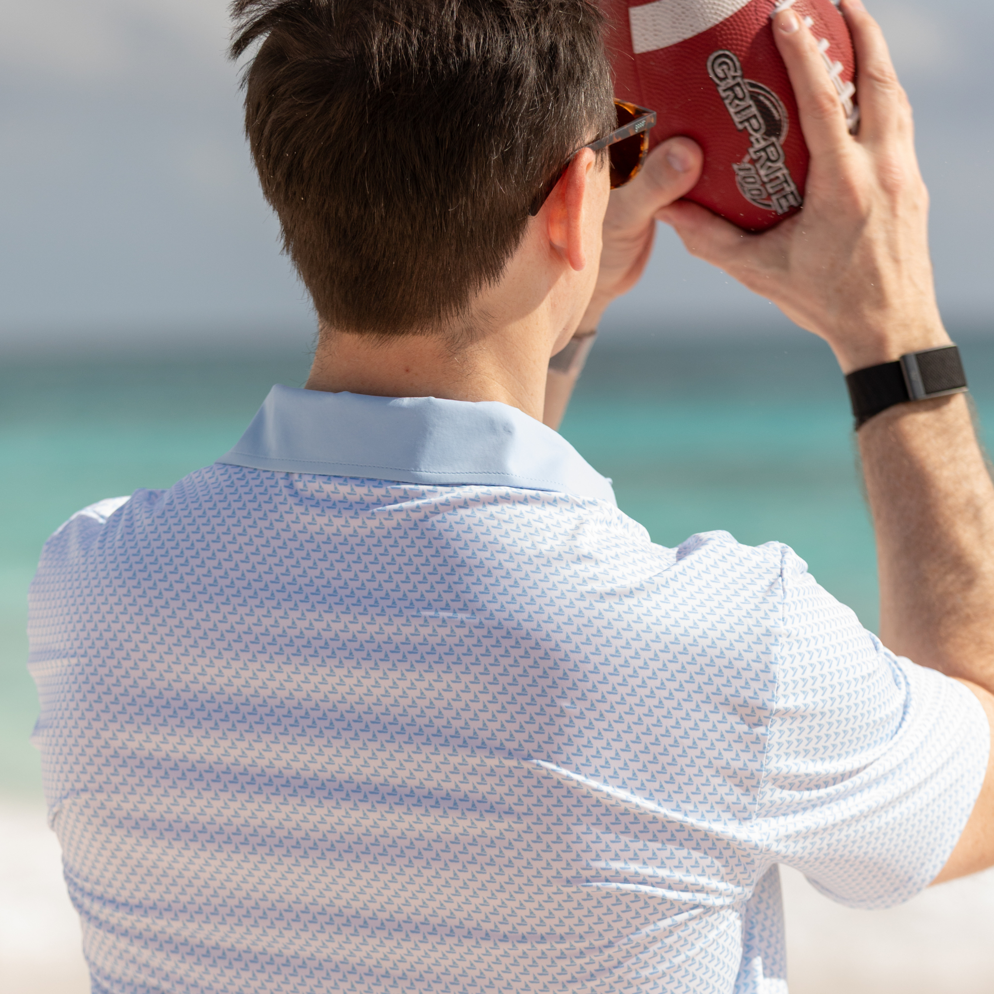 Henry Duvall men’s performance polo in breathable stretch fabric, classic preppy short sleeve polo shirt for golf, work, and everyday wear.