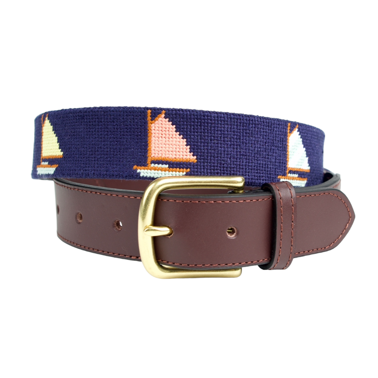 Sailboat Needlepoint Belt - Henry Duvall