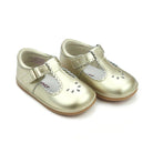 L’Amour Angel Dottie scalloped T-strap baby Mary Jane shoes in soft leather, perfect for early walkers and coordinating with Henry Duvall infant girl outfits
