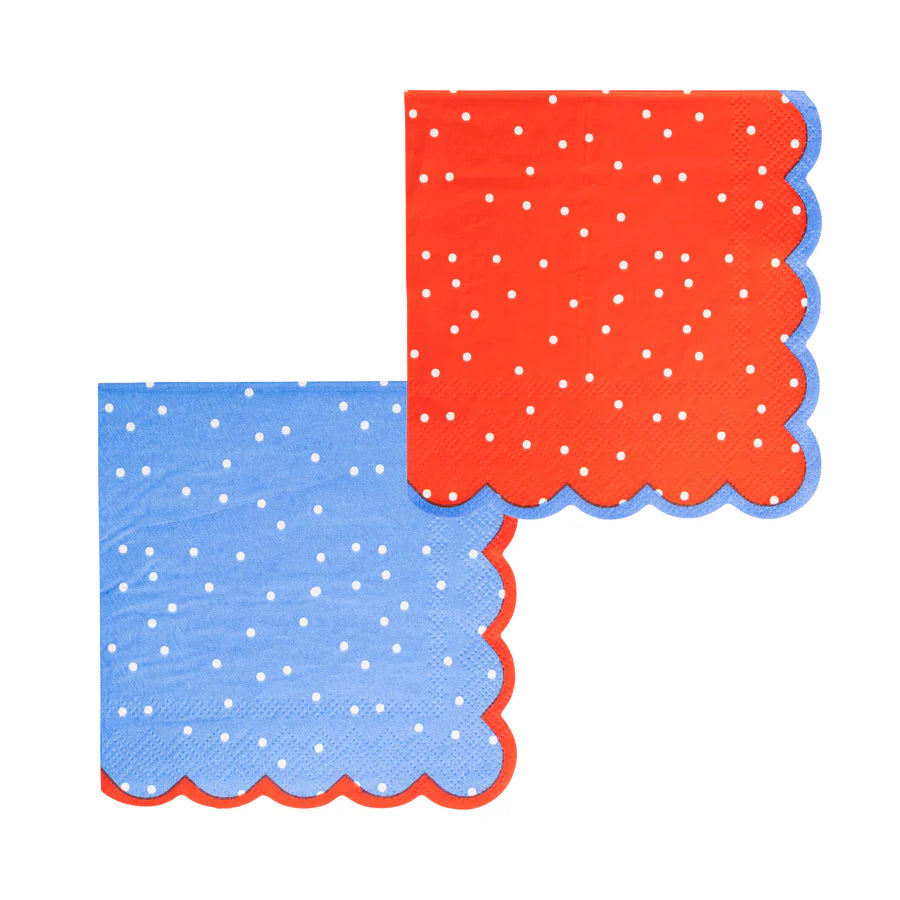 Americana Polka Dot Cocktail Napkins - Henry Duvall