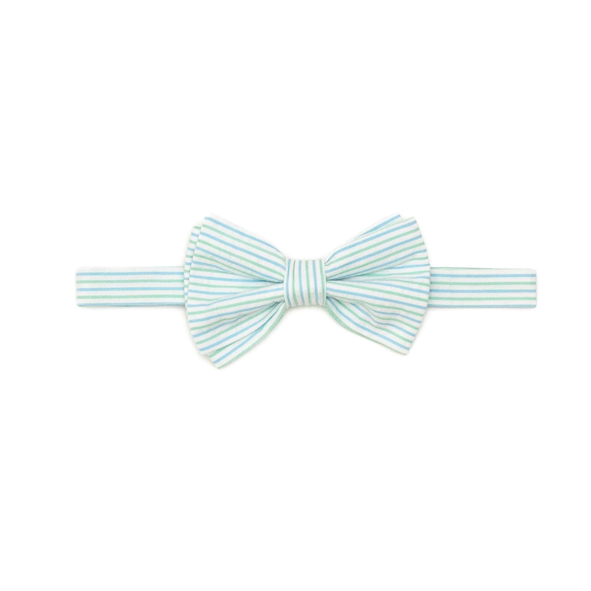 Henry Duvall Baker Bow Tie in Watercolor Seersucker, a classic pre-tied boys bow tie designed for spring and Easter outfits.