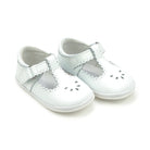 L’Amour Angel Dottie scalloped T-strap baby Mary Jane shoes in soft leather, perfect for early walkers and coordinating with Henry Duvall infant girl outfits