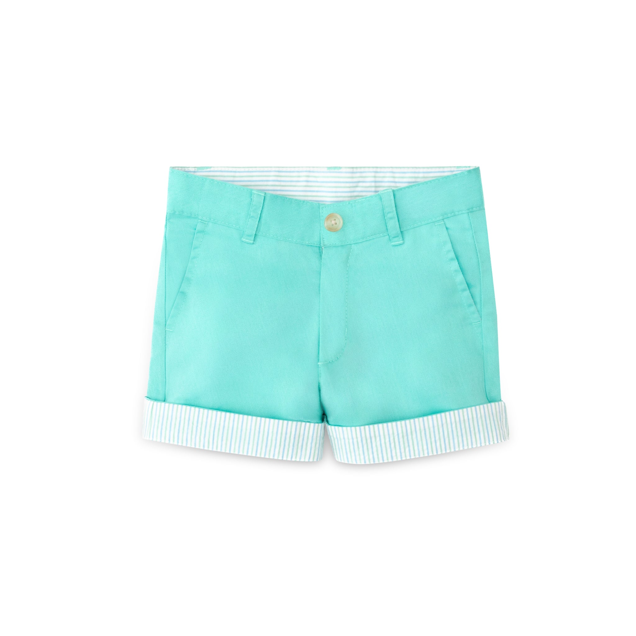 Boys convertible cuffed shorts with contrast trim, adjustable from casual to Bermuda-length, perfect for play, parties, and church.