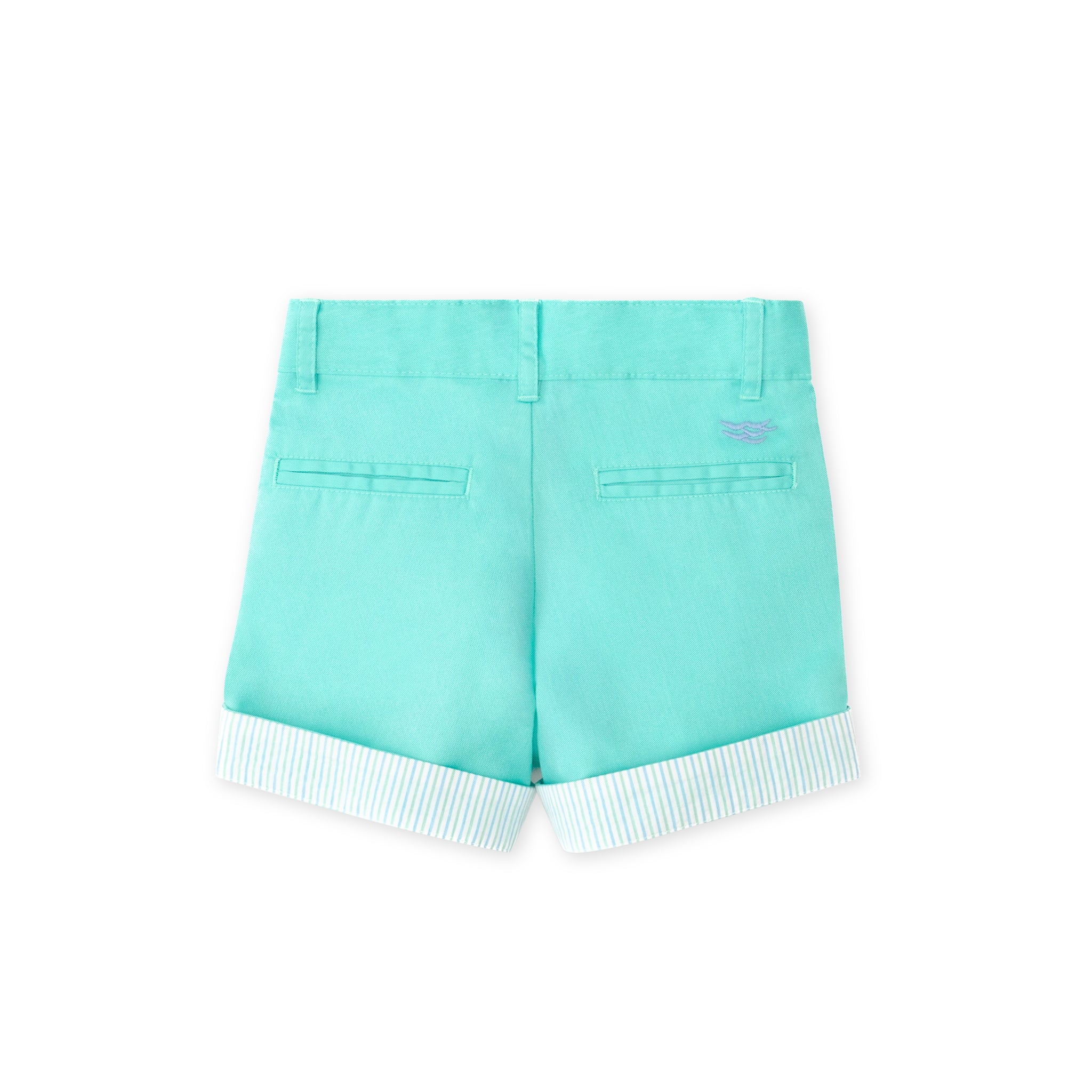 Boys convertible cuffed shorts with contrast trim, adjustable from casual to Bermuda-length, perfect for play, parties, and church.
