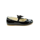 Girls patent leather Mary Jane flats by L’Amour with grosgrain bow elastic strap, perfect for fall parties, portraits, and coordinating with Henry Duvall dresses