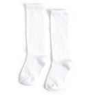 White Scalloped Diamond Knee Socks for girls and toddlers, classic knit knee-high socks to coordinate with Henry Duvall’s Fall Collection