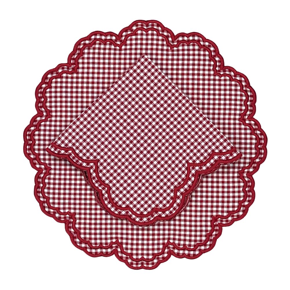 Bettina Placemat in Red Gingham, Set of 4 - Henry Duvall