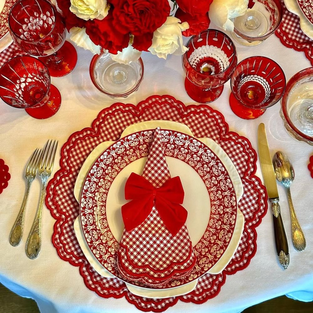 Bettina Placemat in Red Gingham, Set of 4 - Henry Duvall
