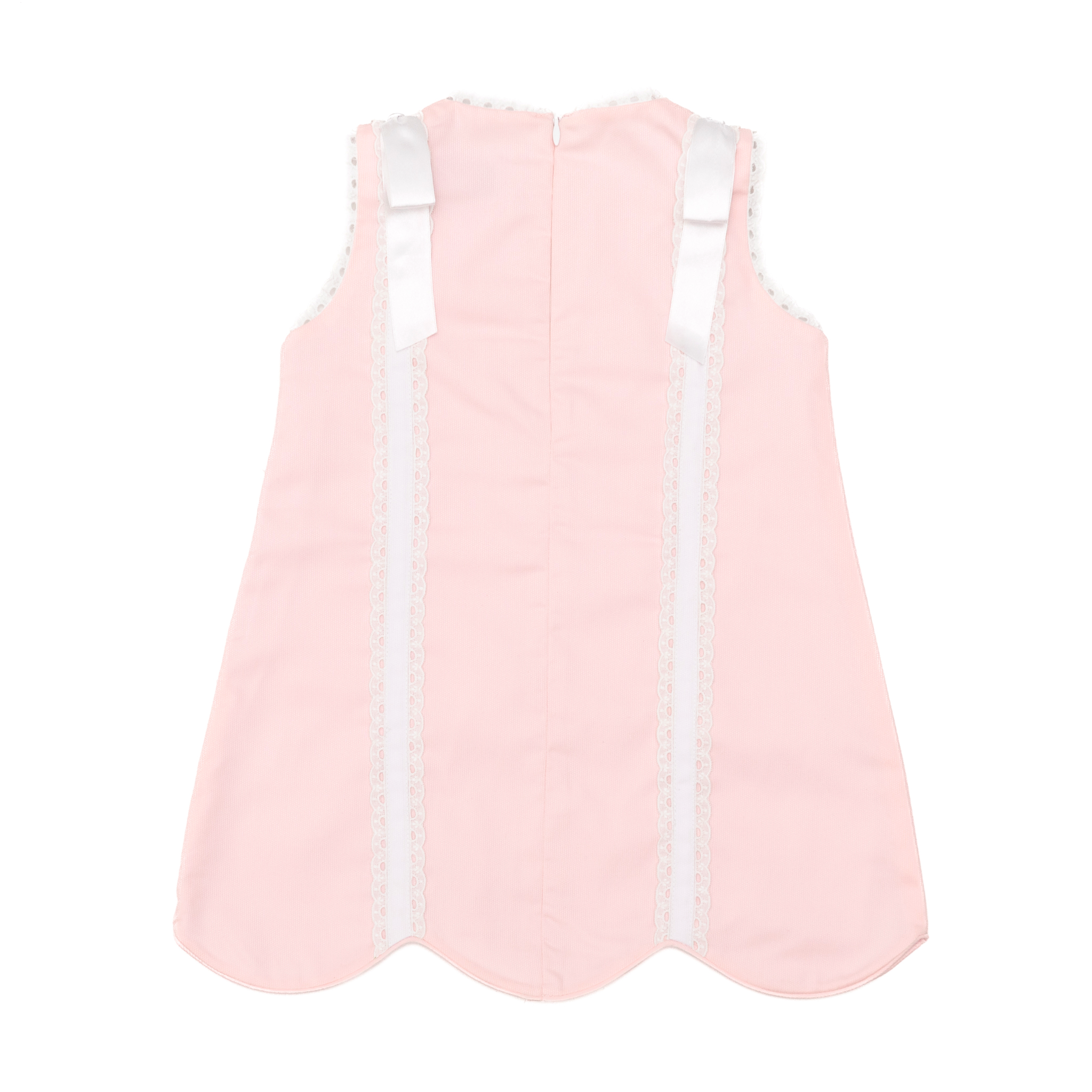 Henry Duvall girls Rosie Dress in pale pink, a timeless spring dress featuring pre-tied shoulder bows and heirloom-inspired detailing.