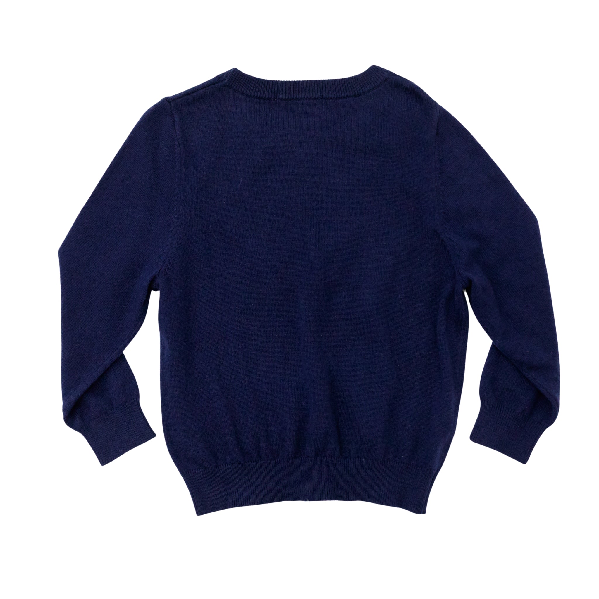 Classic boys navy crewneck sweater, soft anti-pilling knit, ideal for layering with dress shirts or trousers, timeless fall and winter staple from Henry Duvall