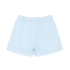 Henry Duvall Liam Shorts in light blue with pencil embroidery, classic boys back-to-school shorts with heirloom stitching for ages 2T to 8