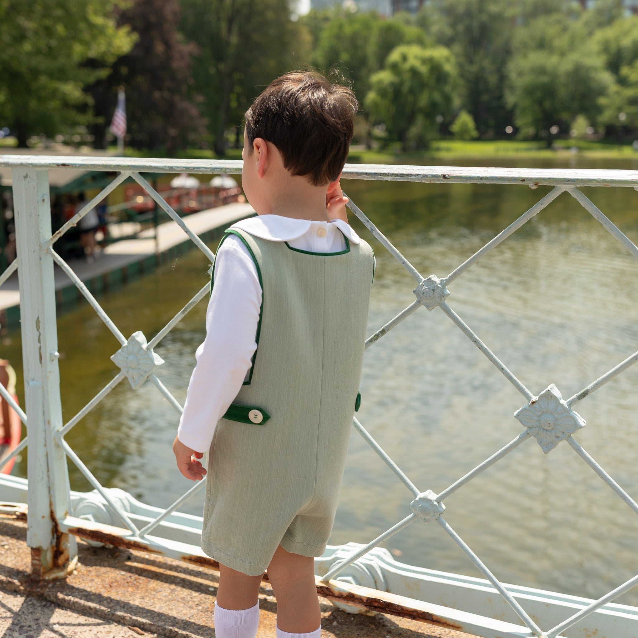 Classic white Peter Pan collar shirt for toddler boys by Henry Duvall, made of soft pima cotton, tagless and ideal for layering year-round