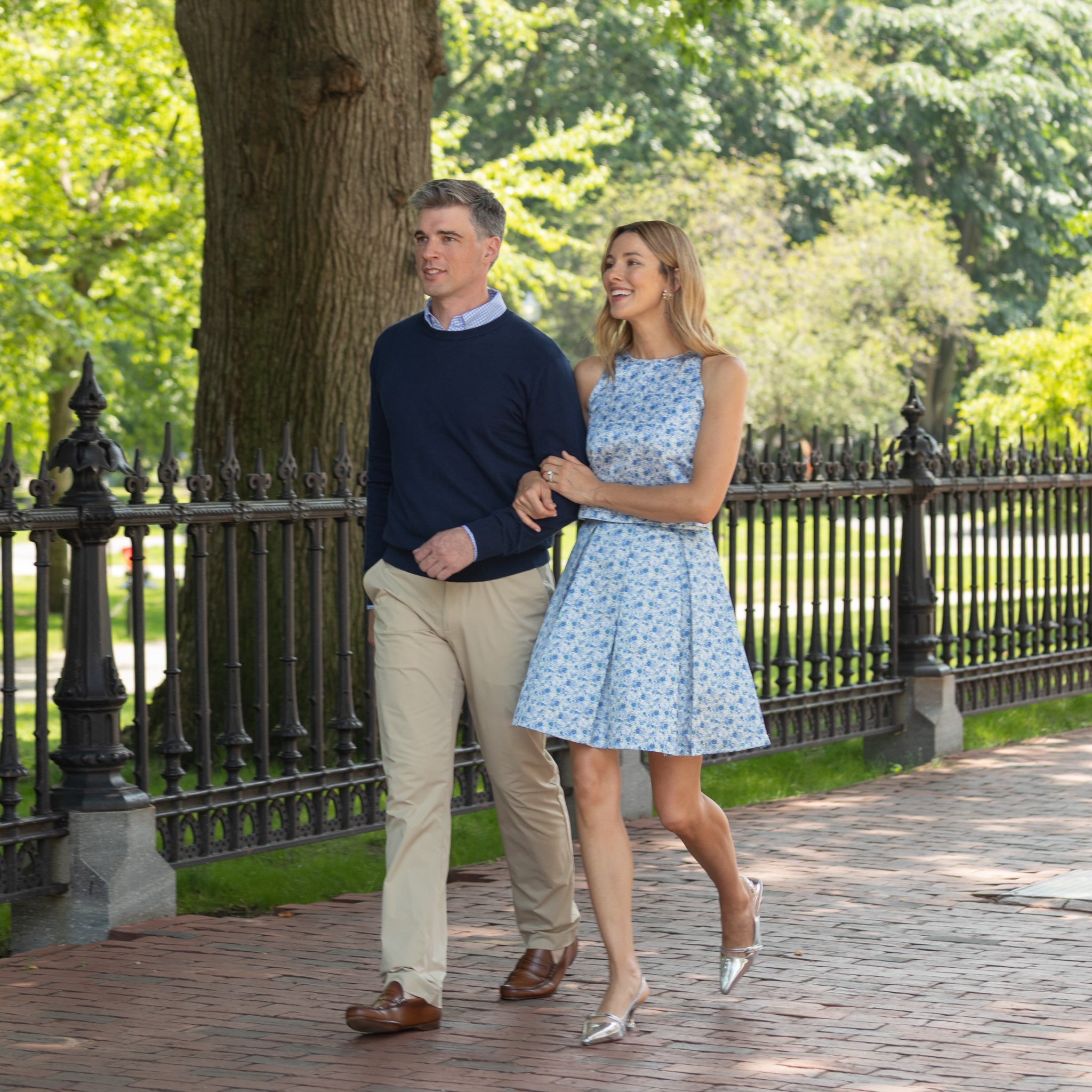 Men’s classic navy crewneck sweater by Henry Duvall, soft anti-pilling knit for fall layering, coordinates with children's styles for timeless father-son looks