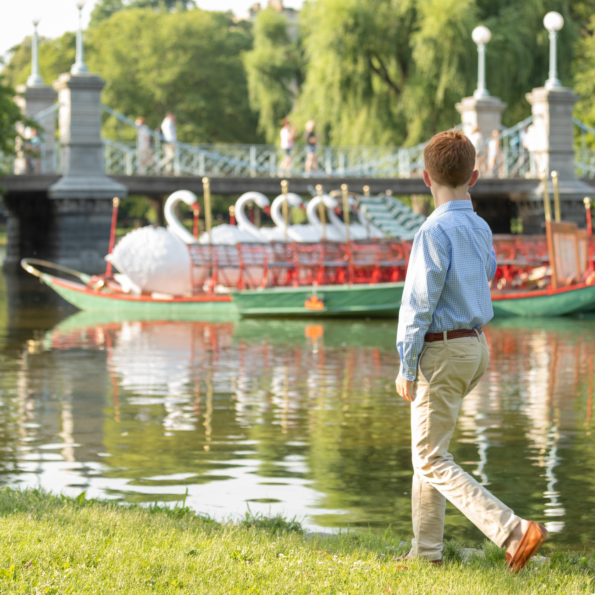 Henry Duvall Bradford Trousers in King’s Way Khaki Corduroy, classic boys fall and winter pants with adjustable elastic inside, perfect for dressing up or coordinating with family looks
