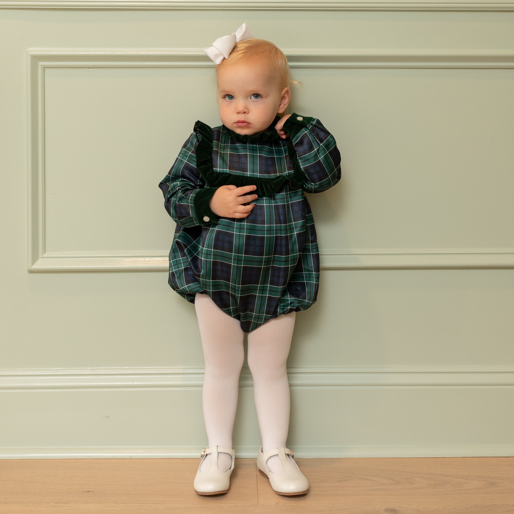 White Microfiber Tights for girls, toddlers, and babies, 2 pair pack of smooth, no-bunch tights designed to coordinate with Henry Duvall’s Fall Collection