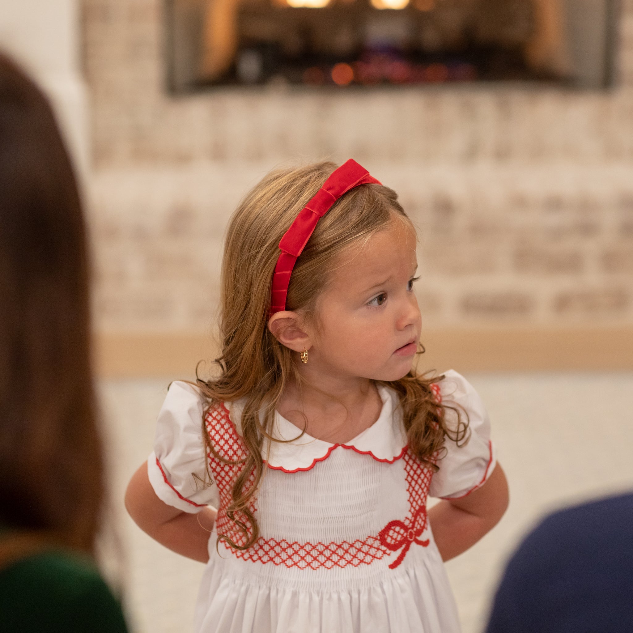 Velvet Lottie Headband by Winn & William, classic girls bow headband hand-wrapped in velvet, perfect accessory for holiday outfits and family portraits