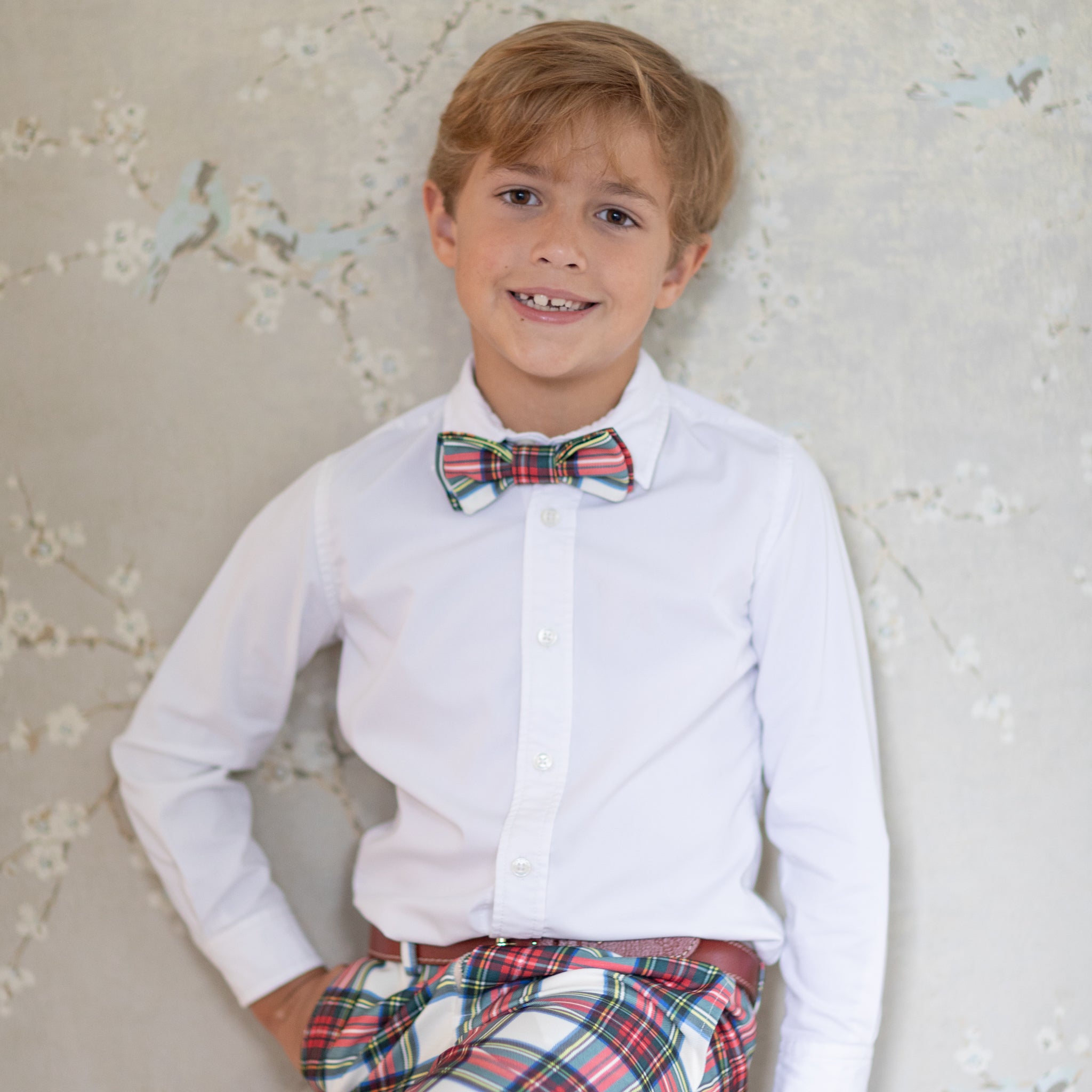 White bamboo boys button down shirt by Henry Duvall, soft and tagless with a comfortable fit for dressing up year-round