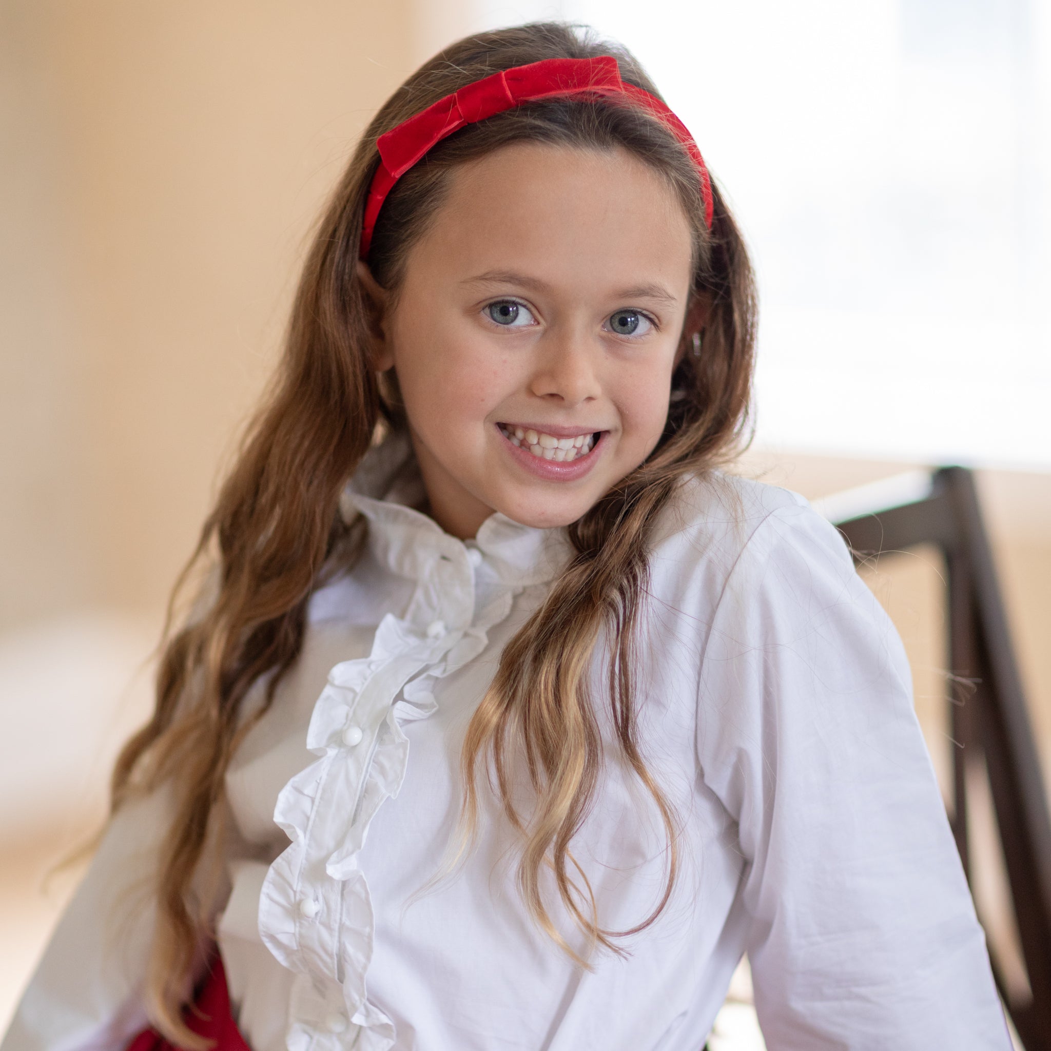 Velvet Lottie Headband by Winn & William, classic girls bow headband hand-wrapped in velvet, perfect accessory for holiday outfits and family portraits