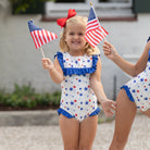 Henry Duvall Girl's Patriotic Swimsuit