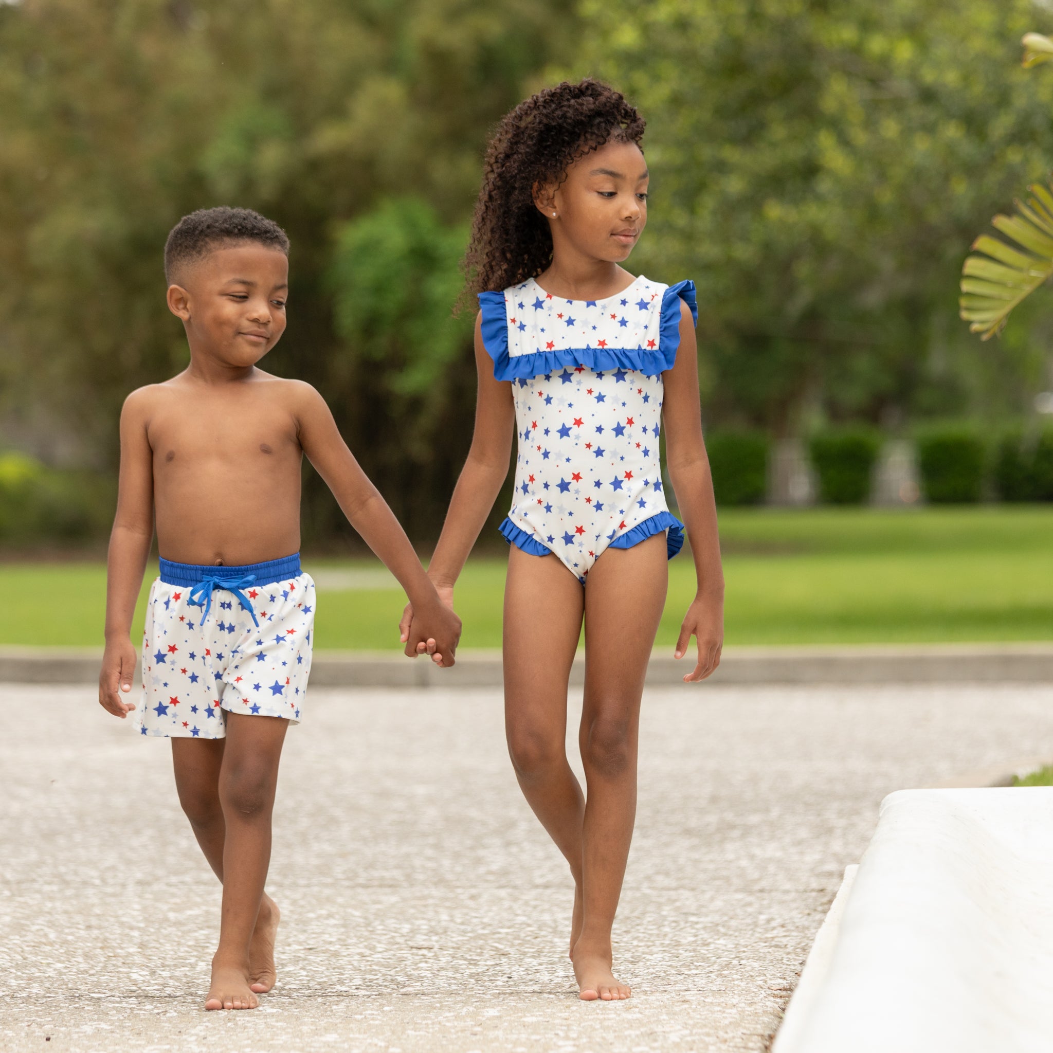 Henry Duvall Girl's Patriotic Swimsuit